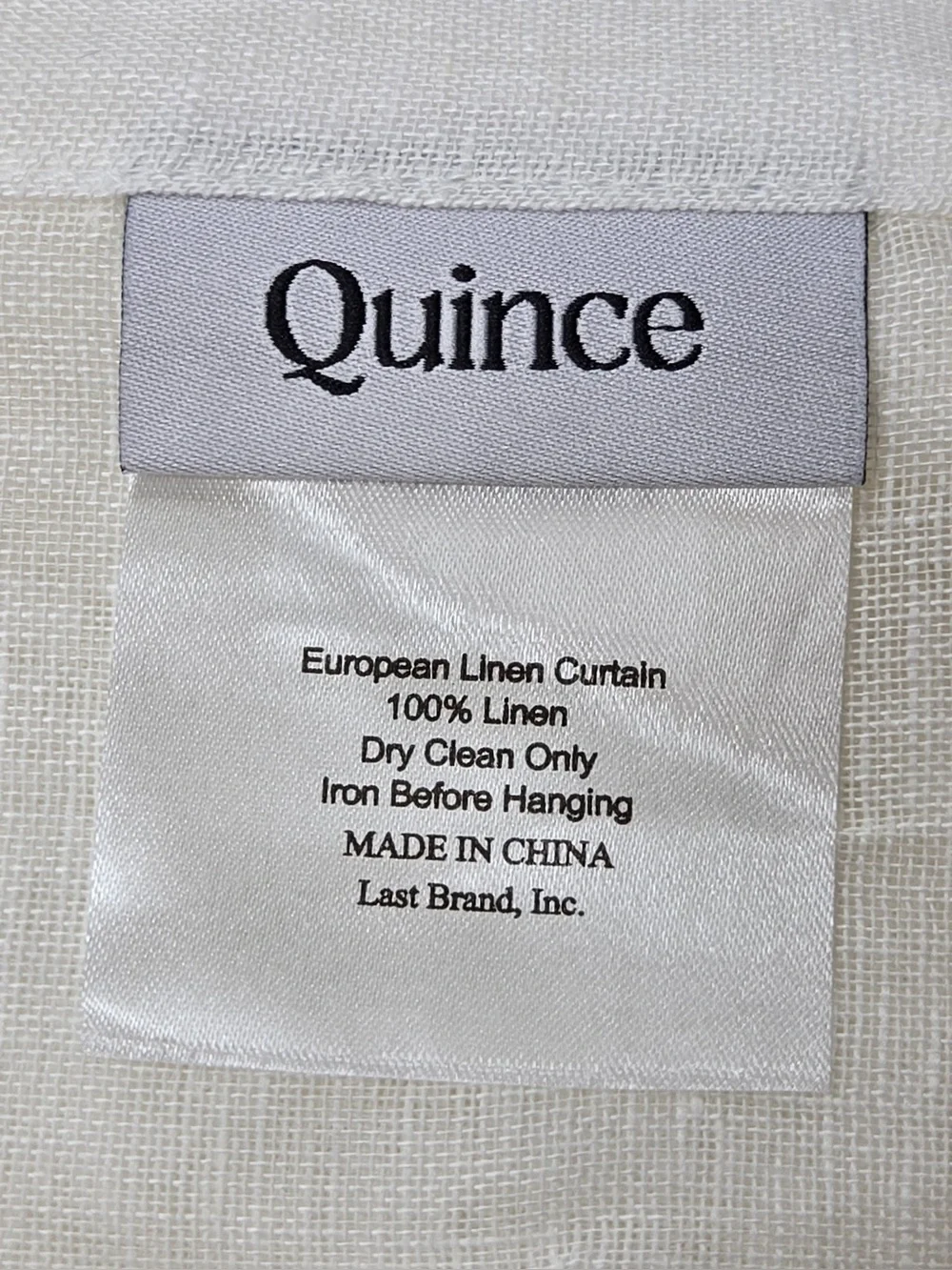 QUINCE Set Of 4 48x96 European Linen Sheer Curtains White 0308